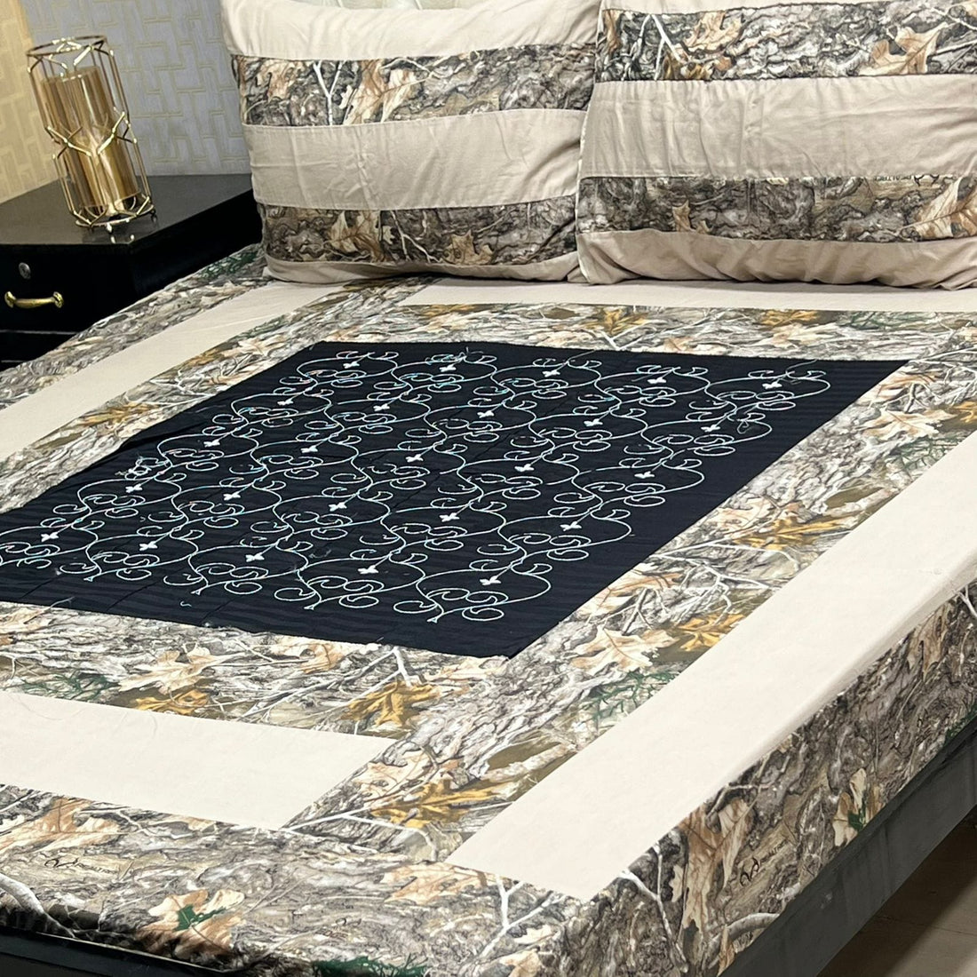 Flufy Embroidered Patchwork Bedsheet Set