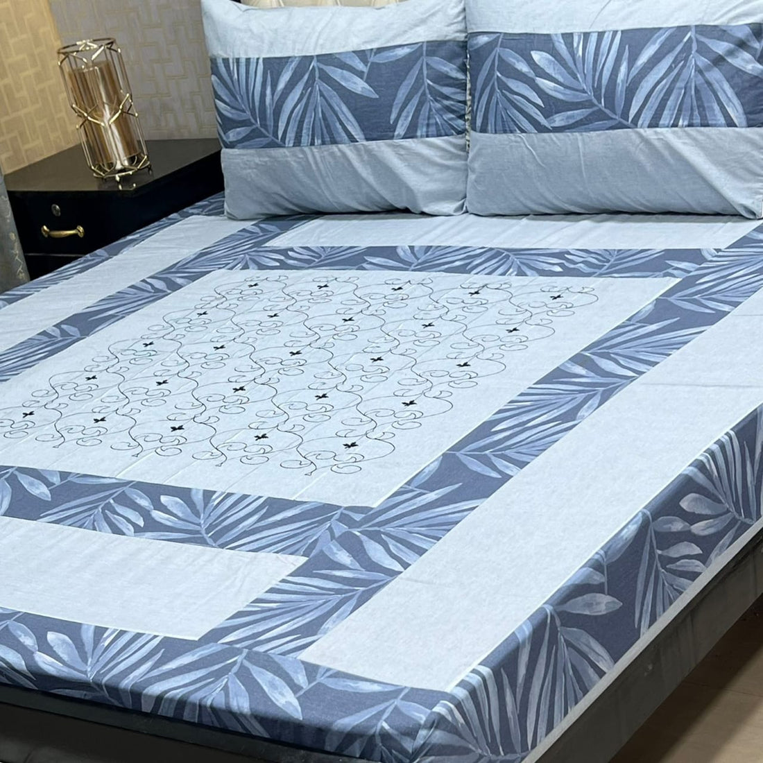 Floral Embroidered Patchwork Bedsheet Set