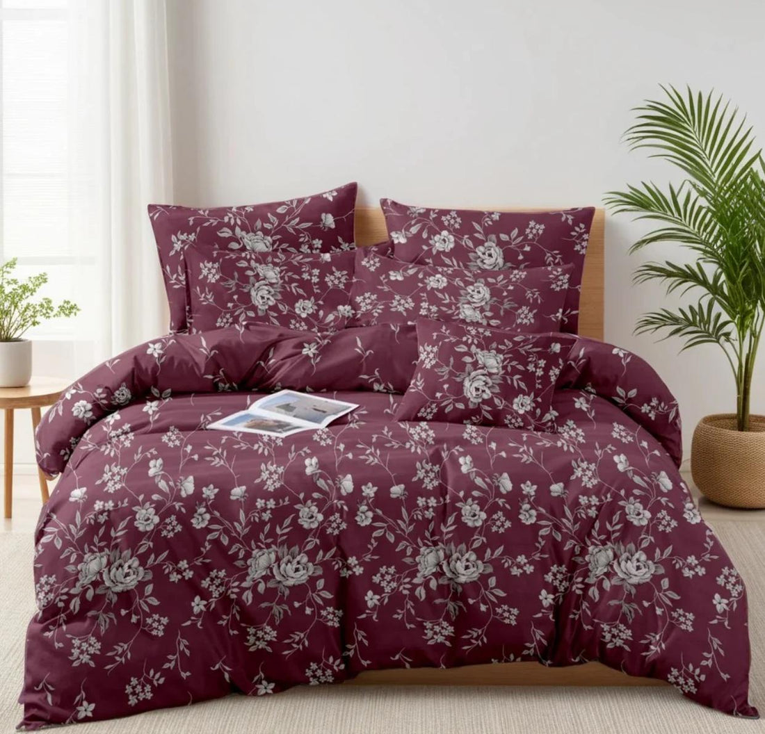 Jasmine Serenity Floral Bedding - 7PC Summer Comforter Set