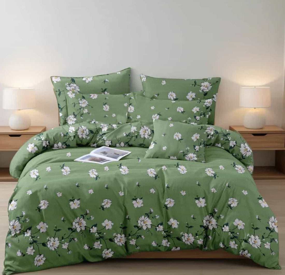 Lavender Garden Floral King Size Comforter Set - 7PC Summer Comforter Set