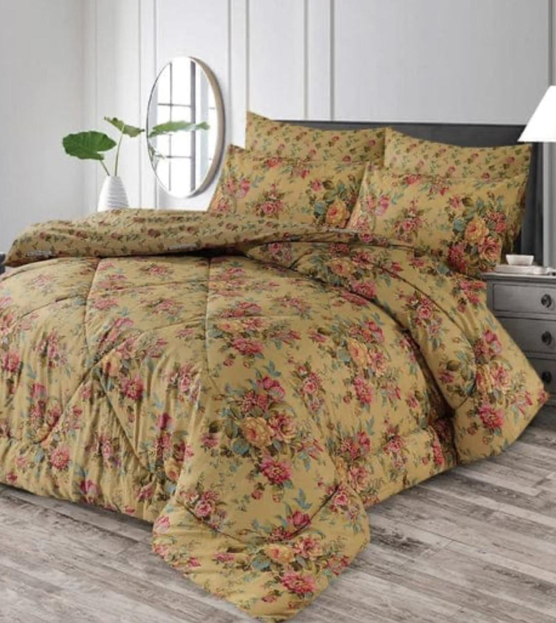 Imperial Dream Bright  Floral 6PC Comforter Set (Vicky Razai Set)