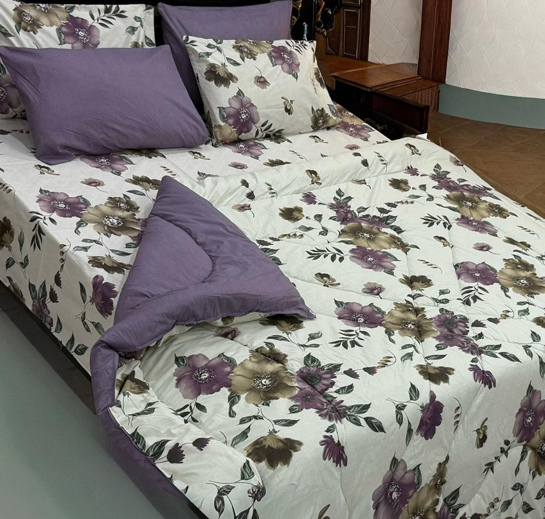 Daisy Charm 100% Pure Cotton 6PC Comforter Set (Vicky Razai Set) –  King Size