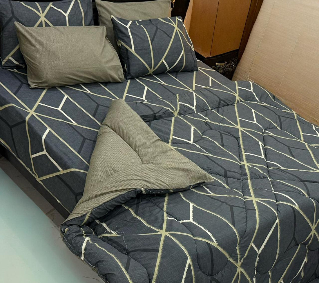Orchid Grace 100% Pure Cotton 6PC Comforter Set (Vicky Razai Set) –  King Size