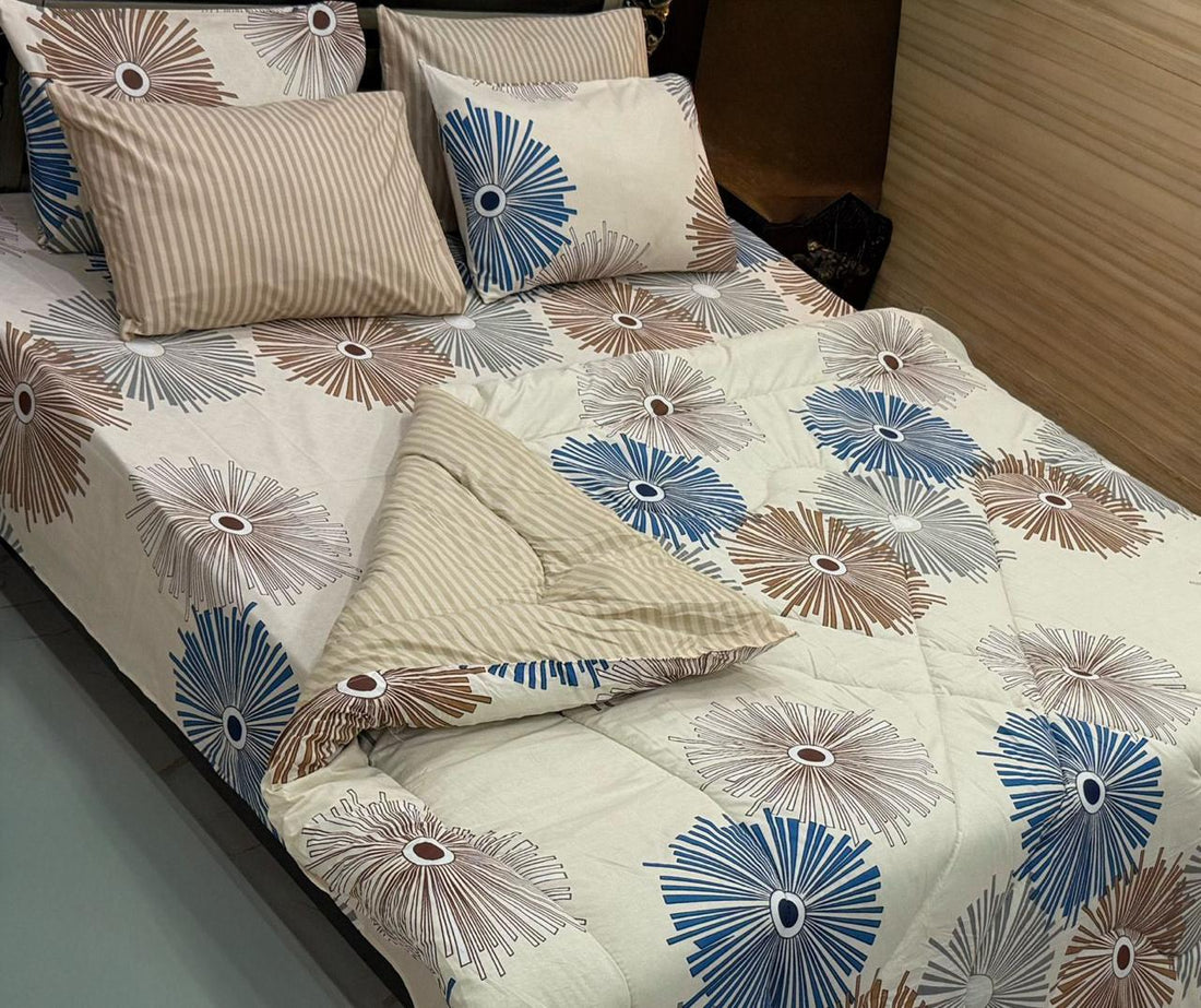 Magnolia Bliss 100% Pure Cotton 6PC Comforter Set (Vicky Razai Set) –  King Size