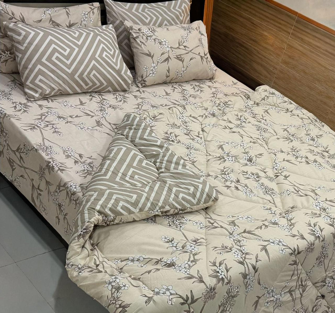 Royal Elegance 100% Pure Cotton 6PC Comforter Set (Vicky Razai Set) –  King Size