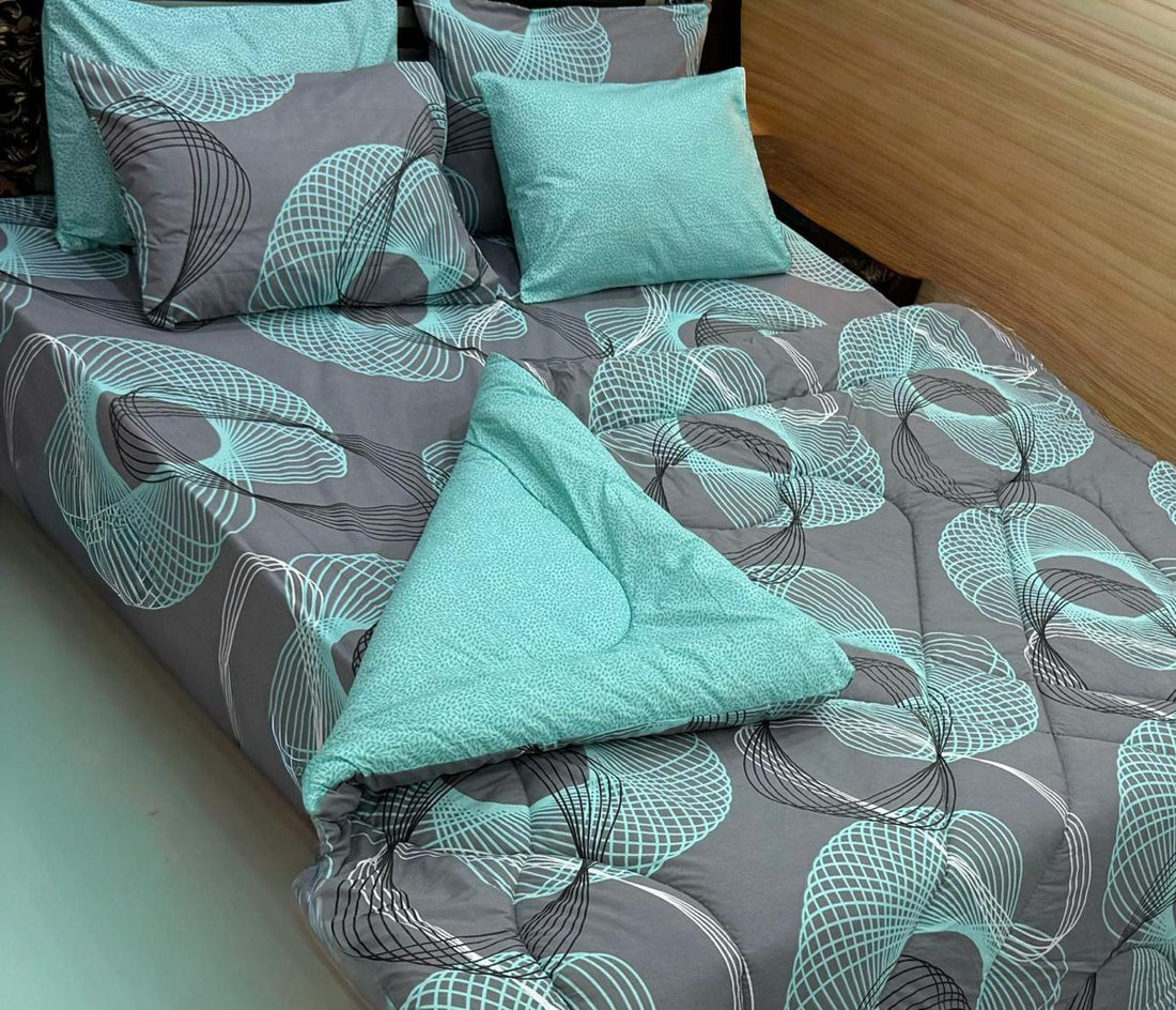 Classic Charm 100% Pure Cotton 6PC Comforter Set (Vicky Razai Set) –  King Size