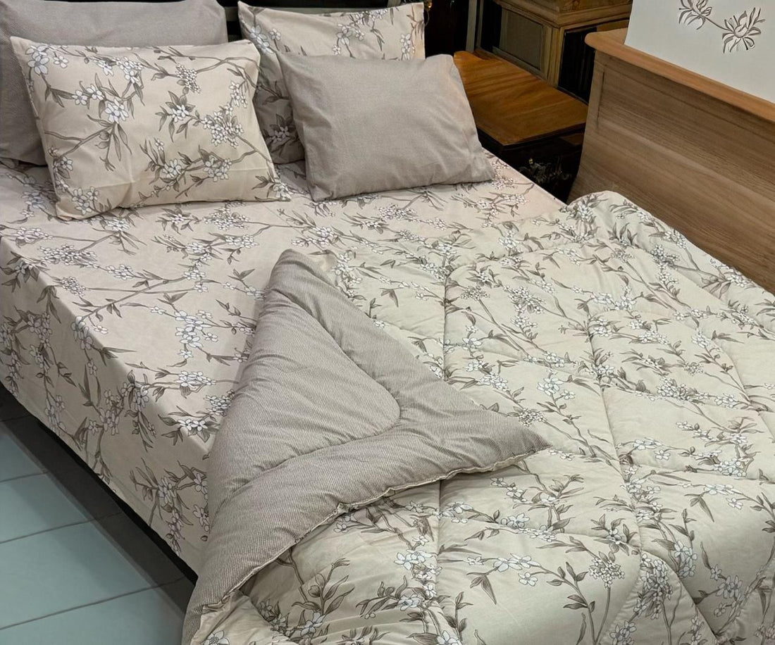 Abstract Glow 100% Pure Cotton 6PC Comforter Set (Vicky Razai Set) –  King Size
