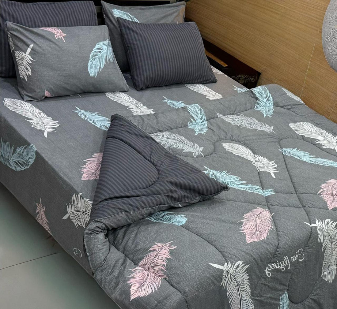 Whisper Comfort 100% Pure Cotton 6PC Comforter Set (Vicky Razai Set) –  King Size