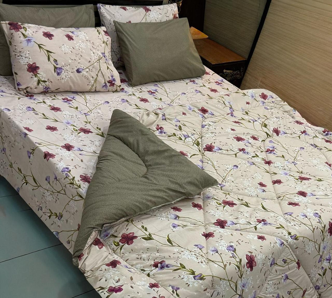 Serene Nights 100% Pure Cotton 6PC Comforter Set (Vicky Razai Set) –  King Size