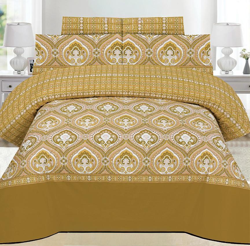 Lotus Serenity Print  Premium Cotton Bed Sheet
