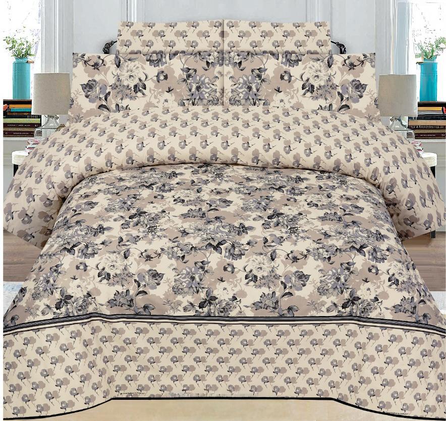 Grandeur Glow Print Nishat Premium Cotton Bed Sheet - Fashion Home Store