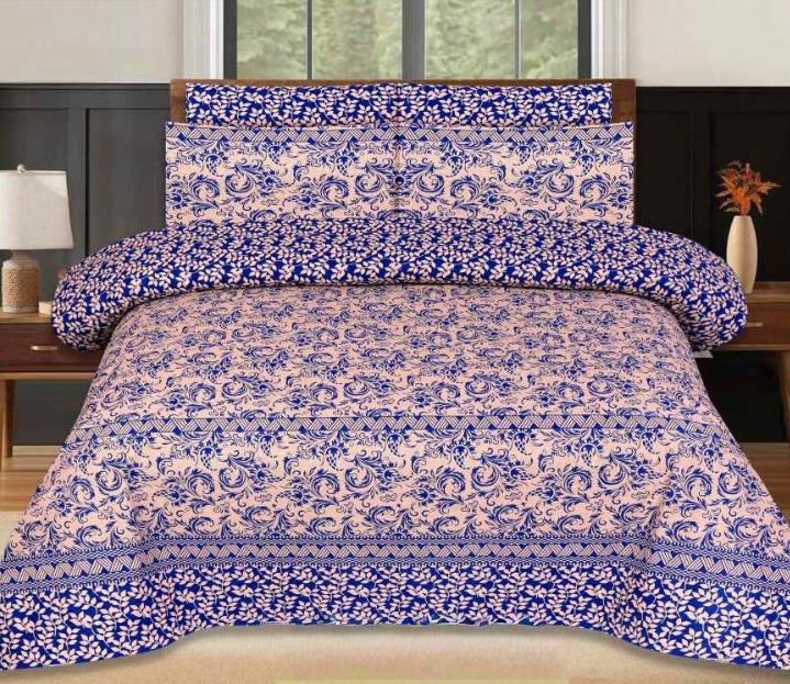 SleepEase Geometric Stripe Premium Cotton Bed Sheet
