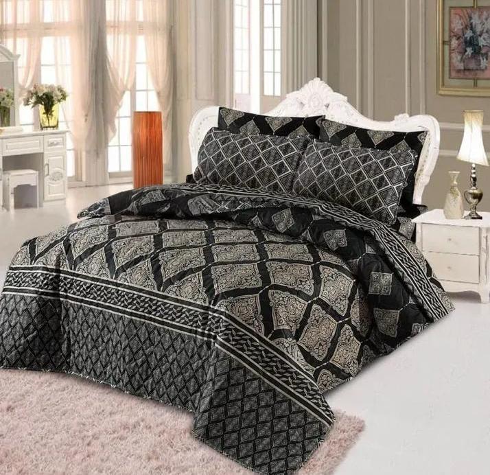 Black Floral Printed  Cotton Bedsheet Set – Floral Pop Edition