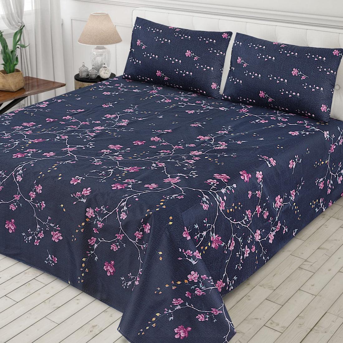 Classic Charm Cotton Bedsheet Set – Floral Pop Edition