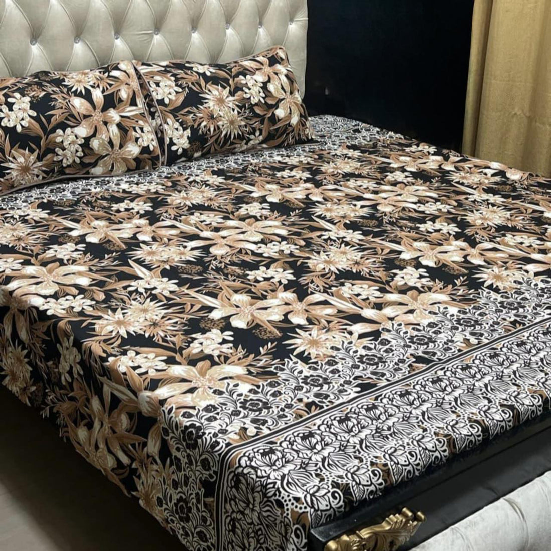 Abstract Harmony  Cotton Bedsheet Set – Floral Pop Edition