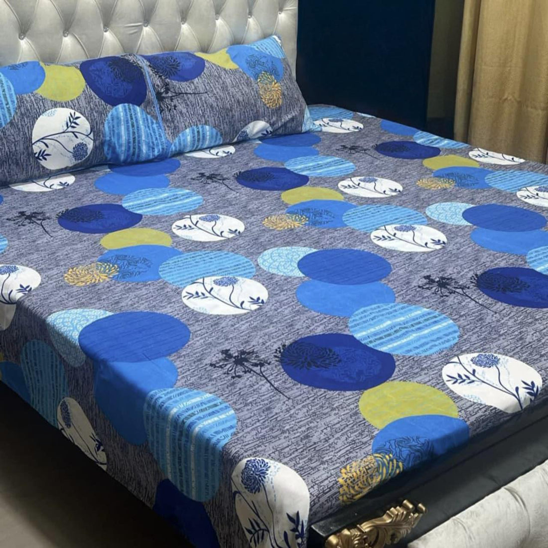 Boho Vibe Printed  Cotton Bedsheet Set – Floral Pop Edition
