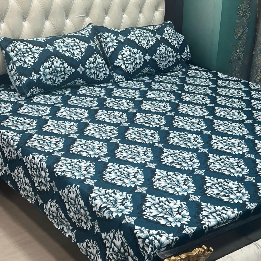 DreamEase Printed  Cotton Bedsheet Set – Floral Pop Edition