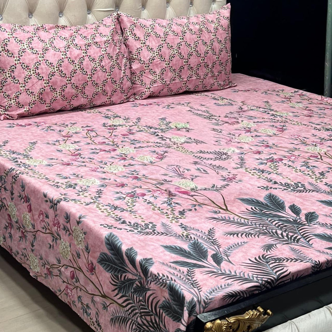 Starlight Comfort Printed  Cotton Bedsheet Set – Floral Pop Edition