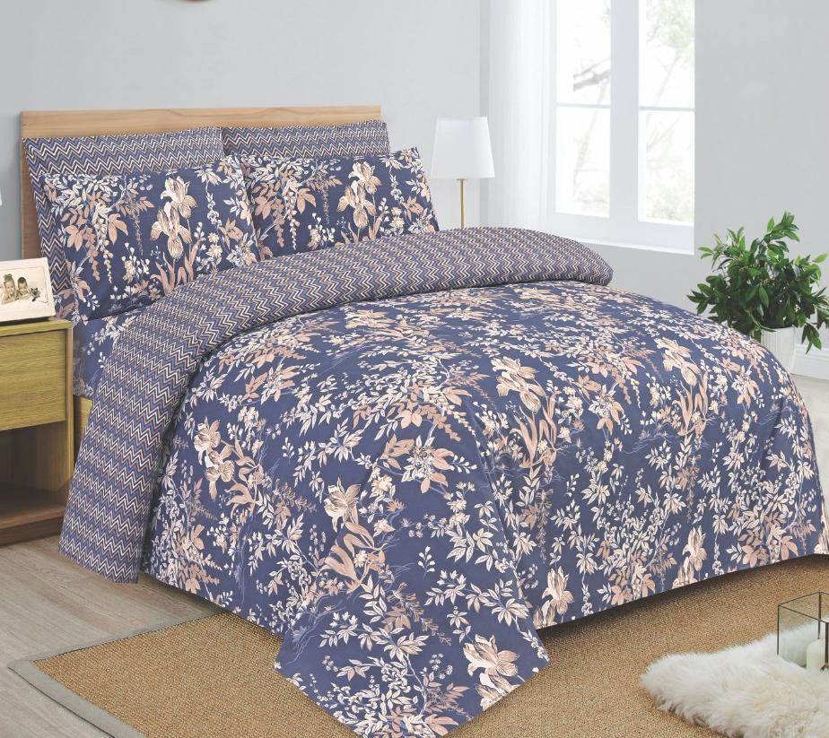 Lavender Bliss Print Premium Cotton Bed Sheet