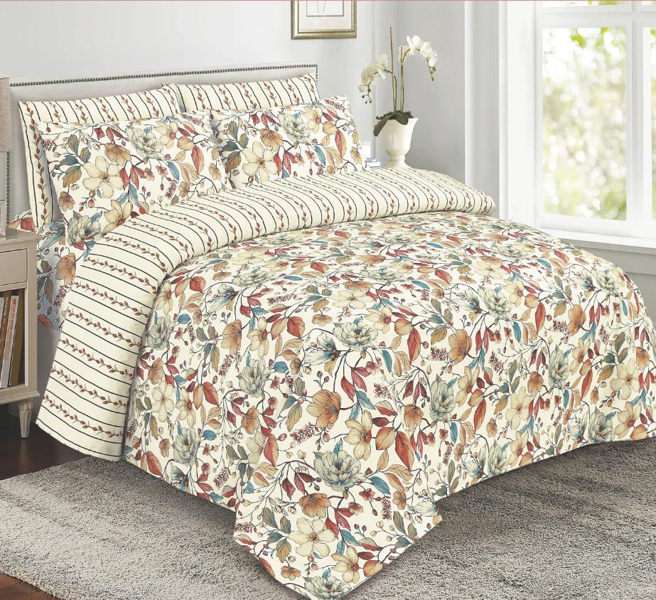 Imperial Grace Print Premium Cotton Bed Sheet