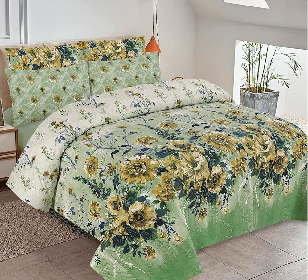 Jasmine Garden Print Premium Cotton Bed Sheet