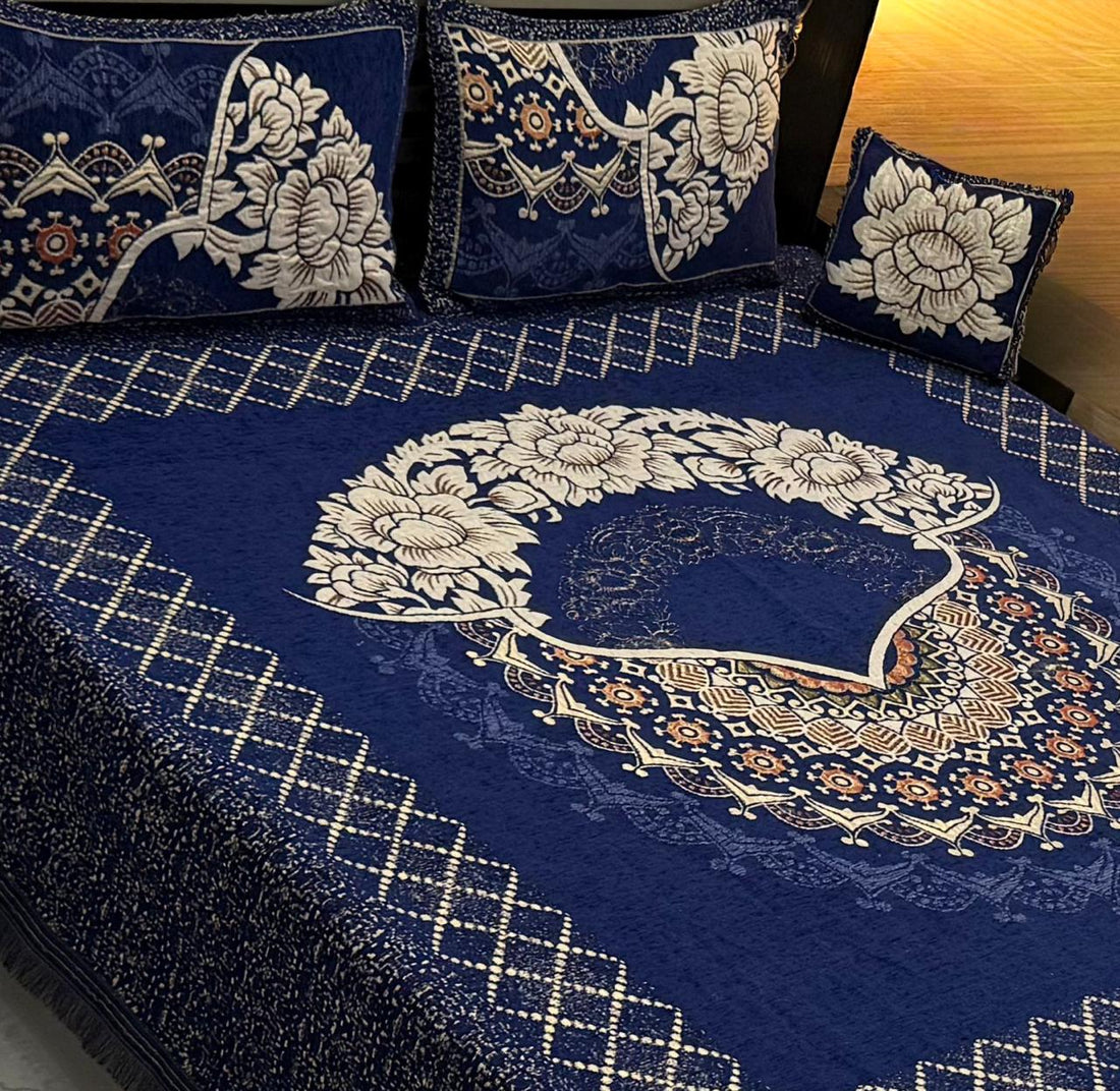 Luxe Dream velvet  Jacquard luxury Bedsheet Set