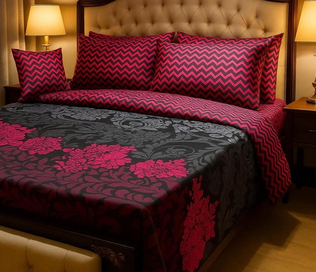 Tulip Charm Wave Pattern Bedding – 7PC Summer Comforter Set