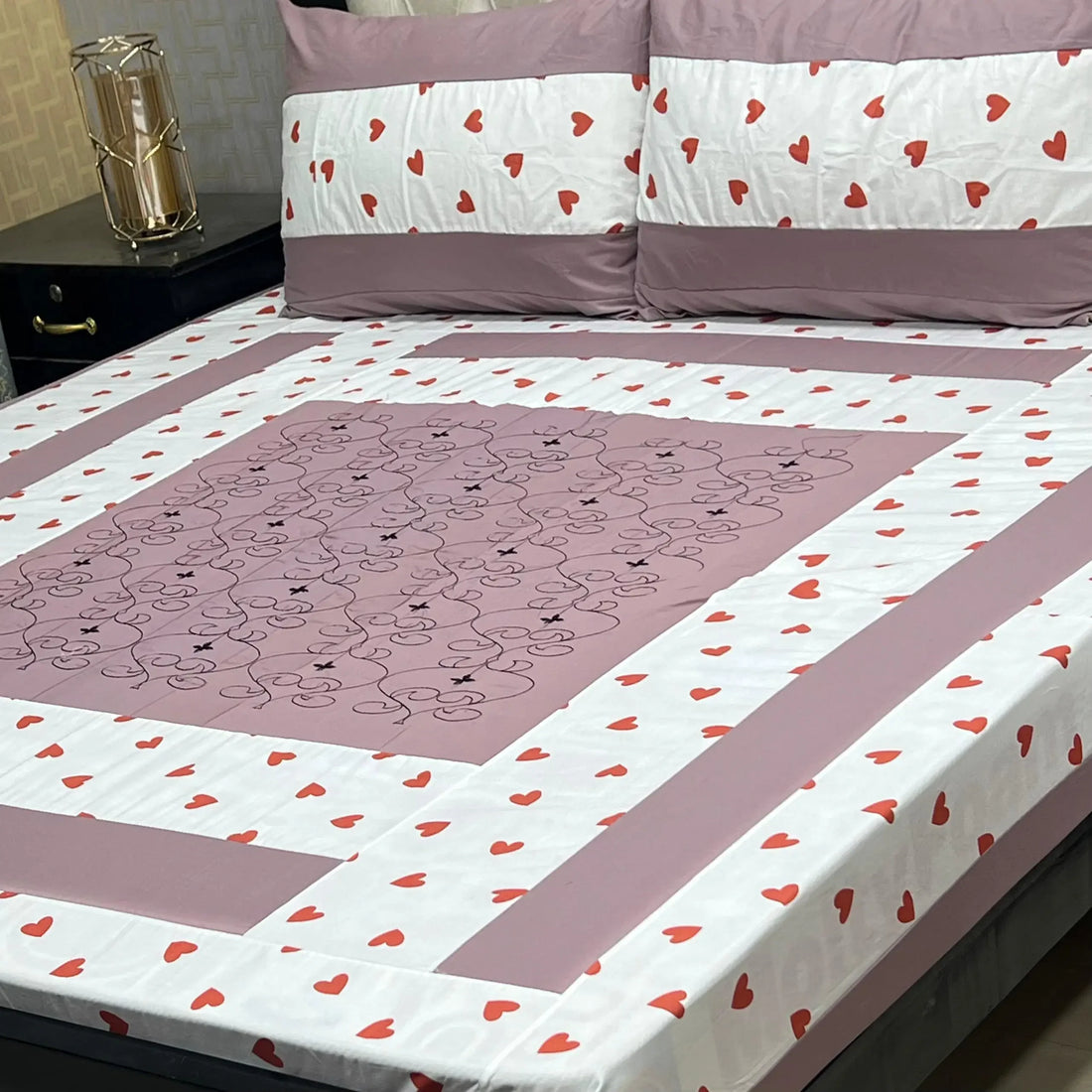 Mandala Bloom Printed Patchwork Bedsheet Set
