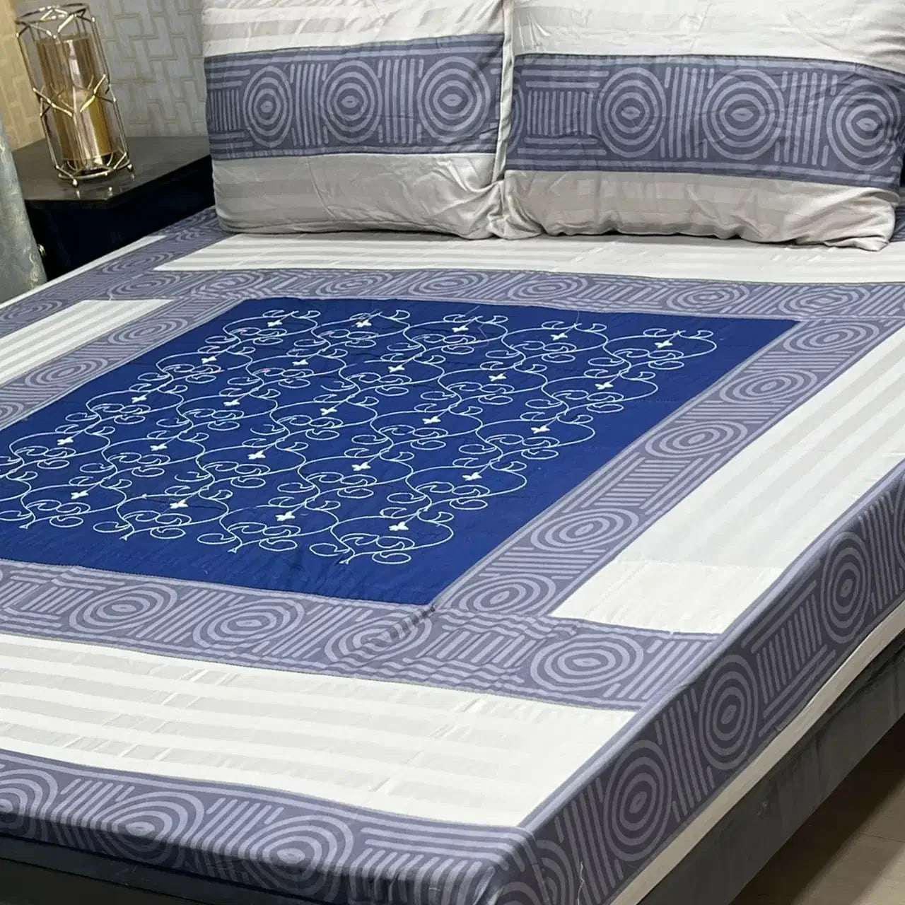 Sunburst Mandala Printed Patchwork Bedsheet Set