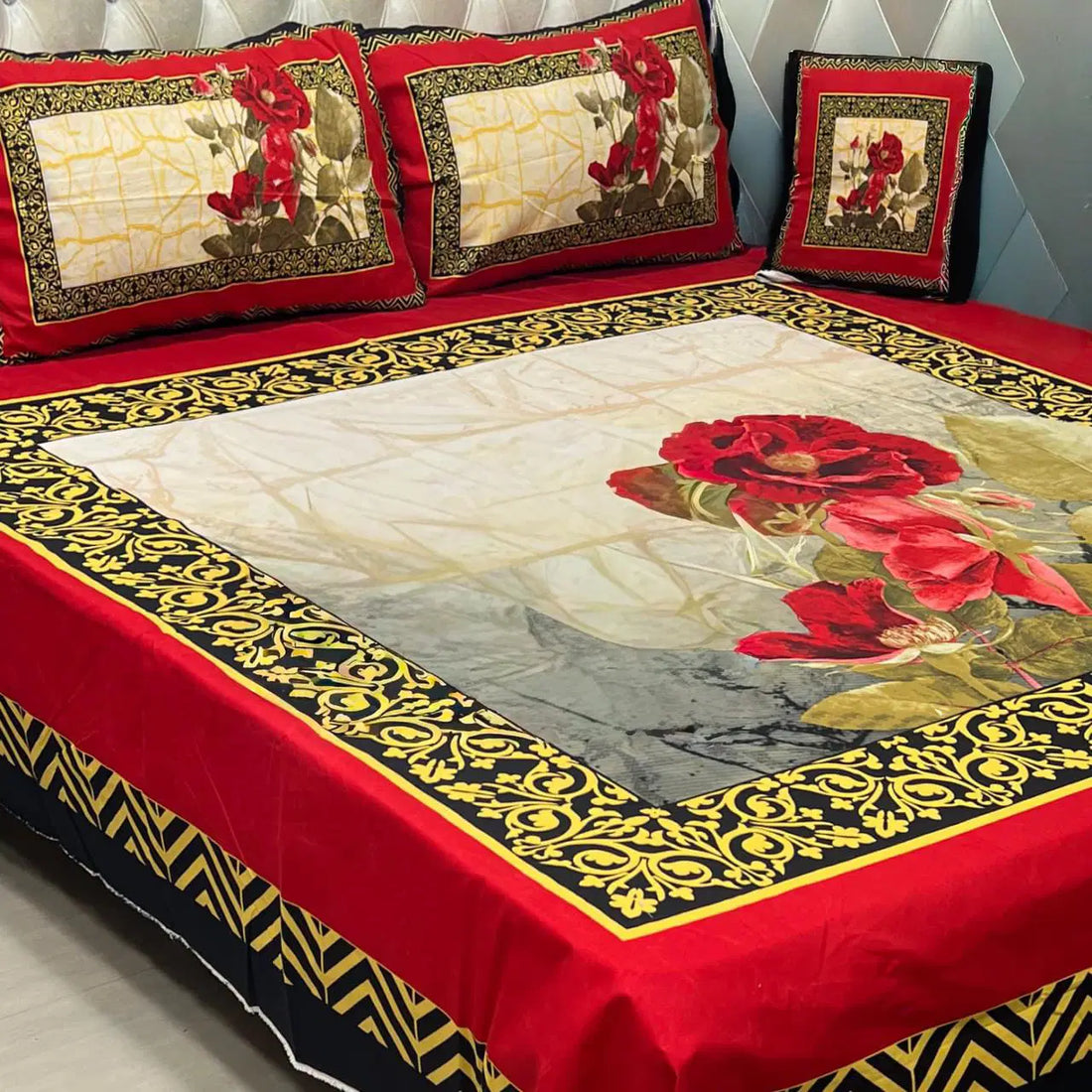 Red  Blossom Tree – 4-Piece 3D Bed Sheet Set