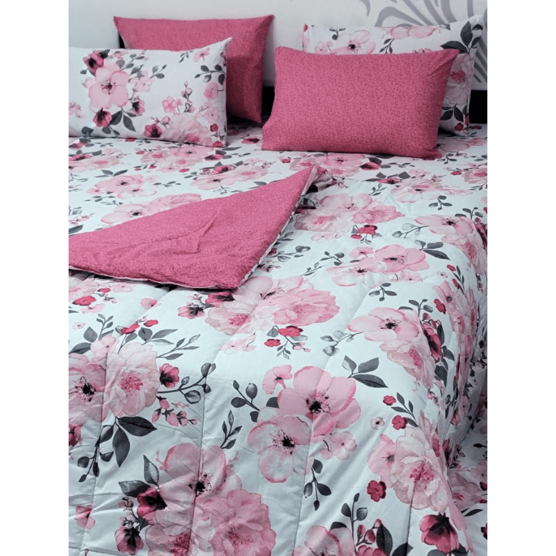Abstract Glow 100% Pure Cotton 6PC Comforter Set (Vicky Razai Set) – King Size - Fashion Home Store