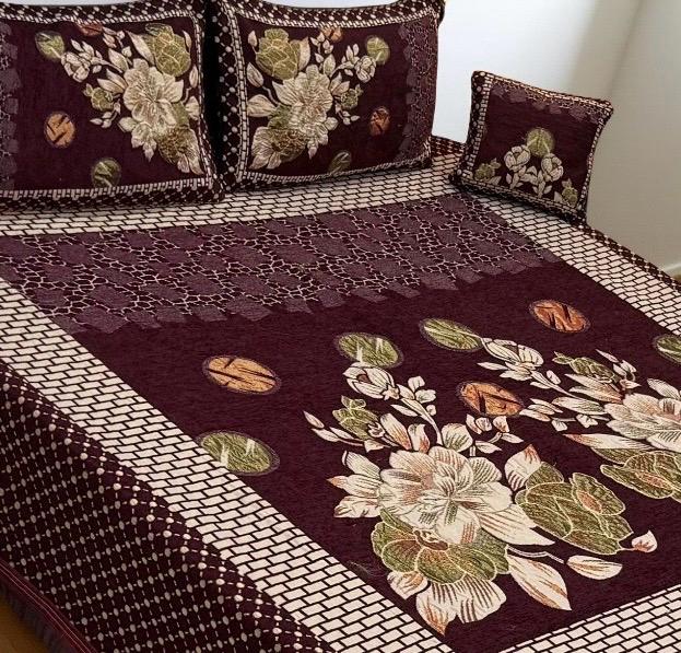 Aqua Royal – 4Pc Velvet Jacquard Luxury Bedsheet - Fashion Home Store