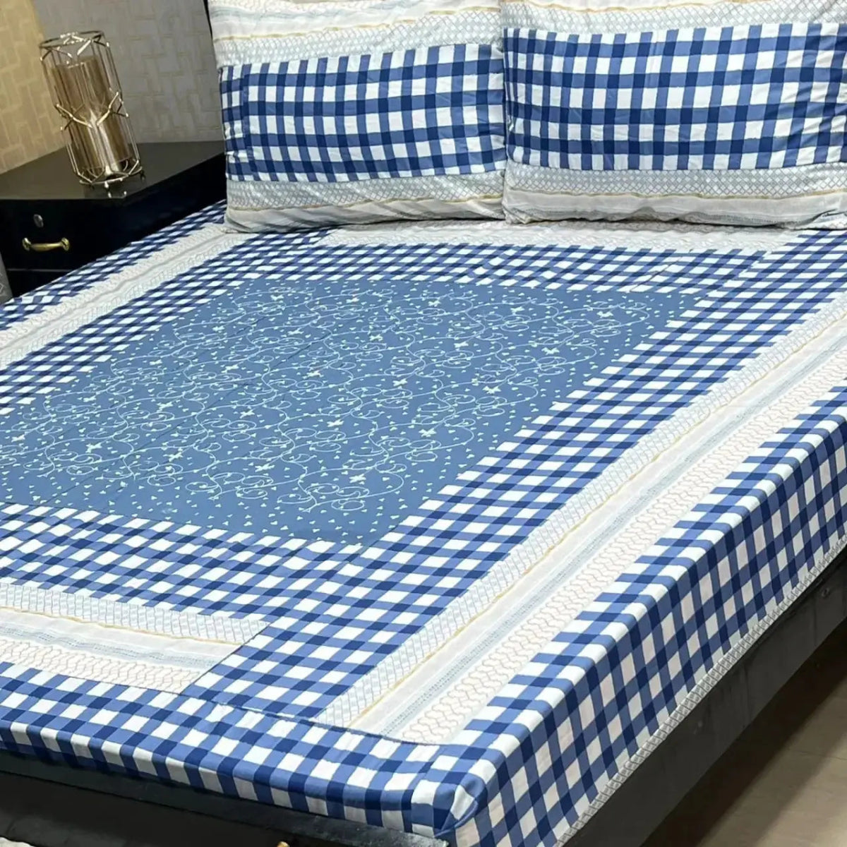 Black Mirage Mandala Printed Patchwork Bedsheet Set - Fashion Home Store