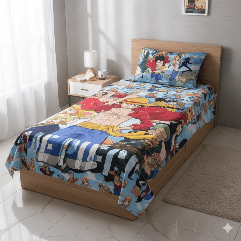 Blossoms Blue – Kids Single Pair Bed Sheet - Fashion Home Store