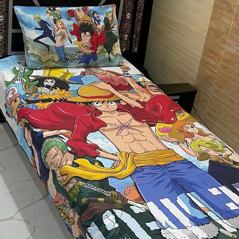 Blossoms Blue – Kids Single Pair Bed Sheet - Fashion Home Store