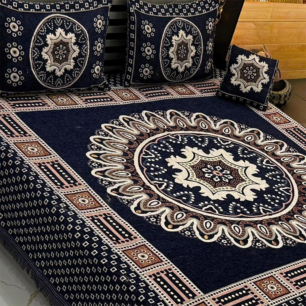 Coffee Heart – 4Pc Velvet Jacquard Luxury Bedsheet - Fashion Home Store