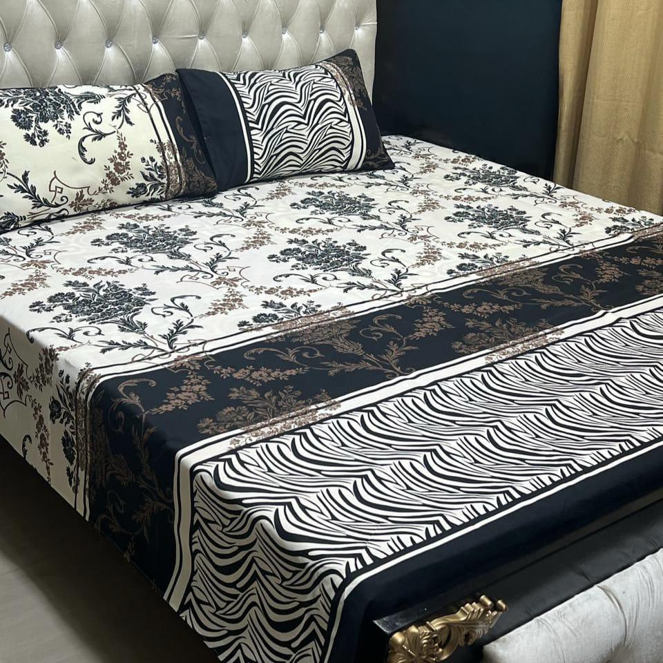 ColorSplash Printed Cotton Bedsheet Set – Floral Pop Edition - Fashion Home Store