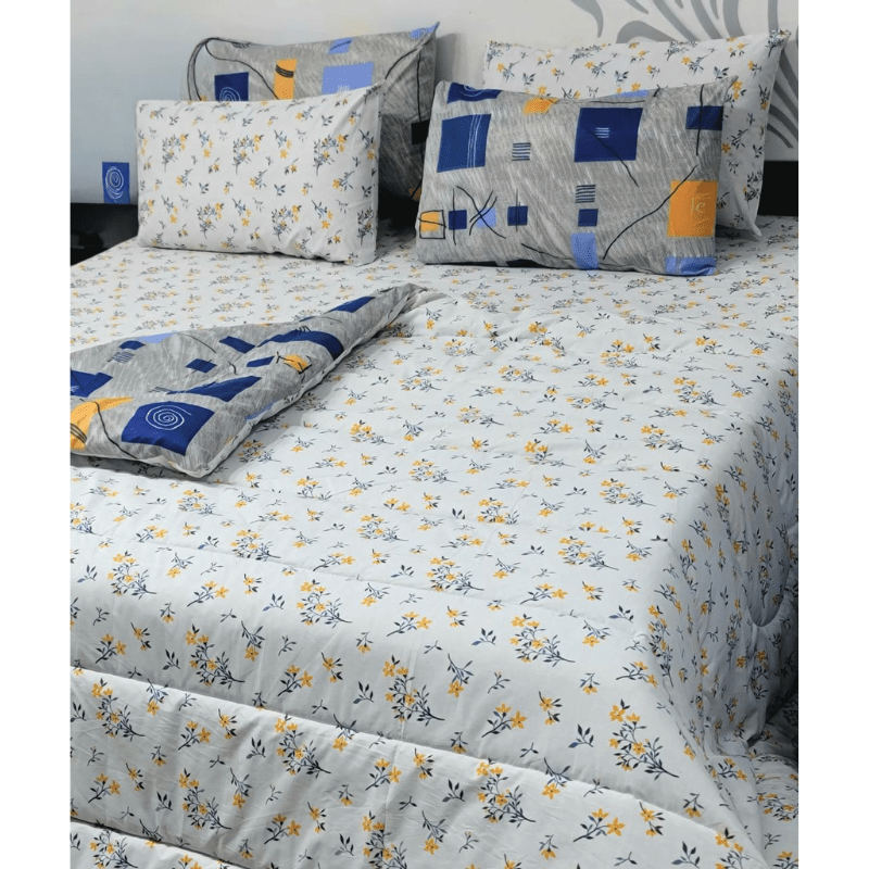 Cozy Luxe Winter Collection 100% Pure Cotton 6PC Comforter Set (Vicky Razai Set) – King Size - Fashion Home Store