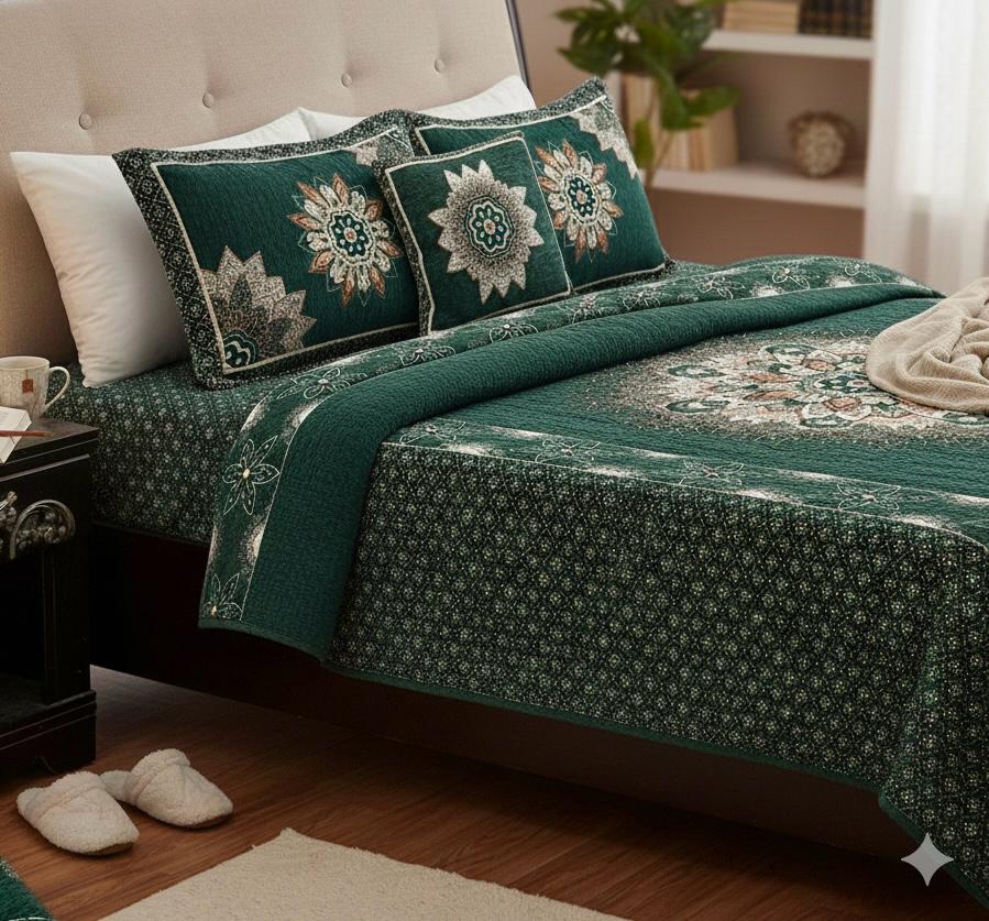 Deep Pink Heart – 4Pc Velvet Jacquard Luxury Bedsheet - Fashion Home Store