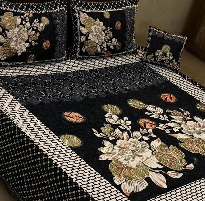 Emerald – 4Pc Velvet Jacquard Luxury Bedsheet - Fashion Home Store