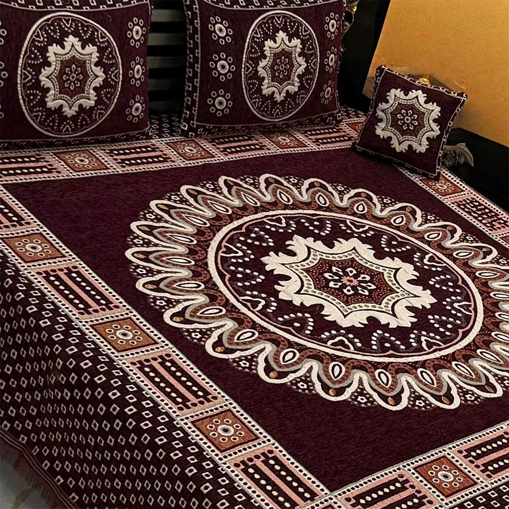 Emerald – 4Pc Velvet Jacquard Luxury Bedsheet - Fashion Home Store