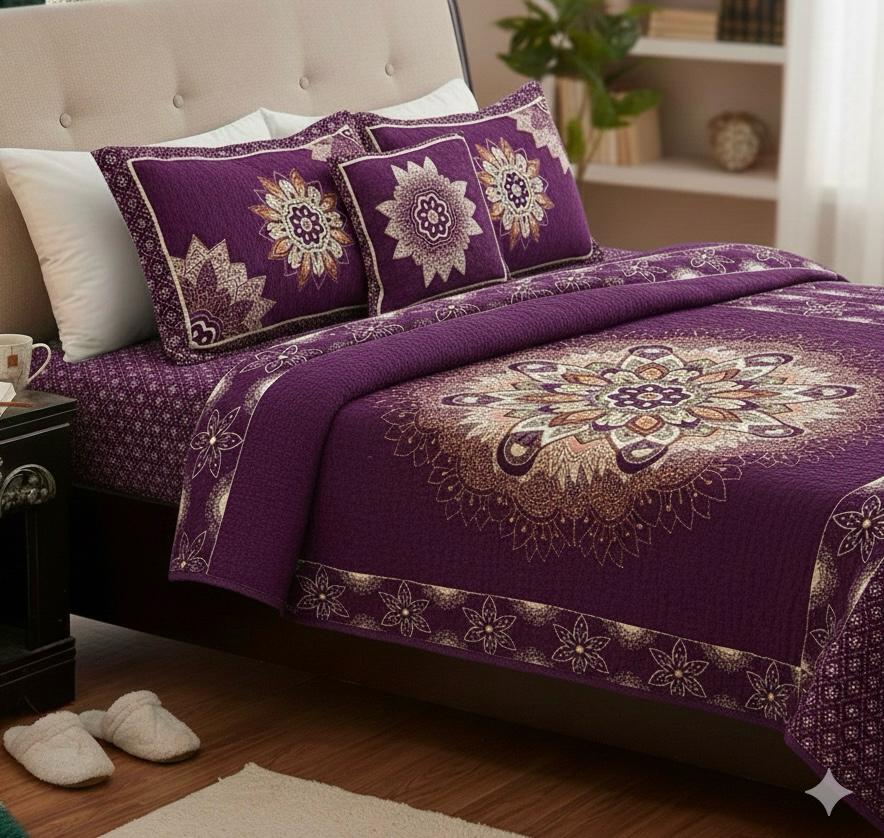 Forest Blue – 4Pc Velvet Jacquard Luxury Bedsheet - Fashion Home Store