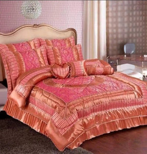 Golden Glow 14PC Silk Jacquard Bridal Bed Set – Royal Comfort Edition - Fashion Home Store