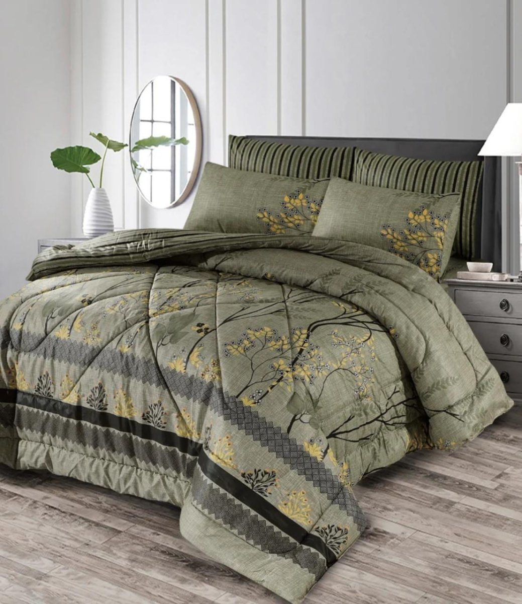 Heritage Luxe 6PC Comforter Set (Vicky Razai Set) – Mix Cotton King Size - Fashion Home Store