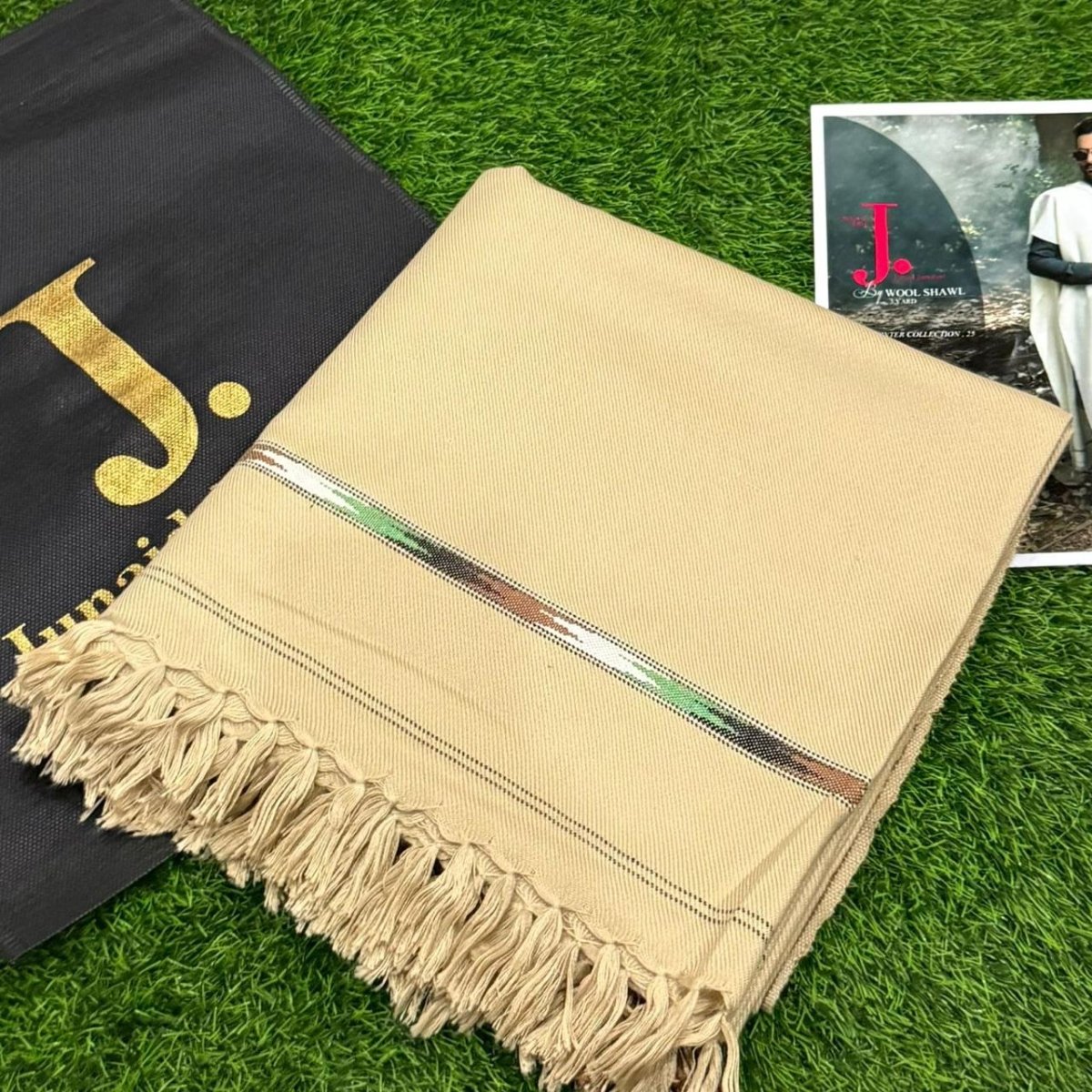 J. Mens Shawl 100% Cotton Wool Stuff - Fashion Home Store