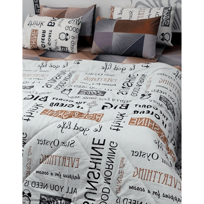 Jasmine Garden 100% Pure Cotton 6PC Comforter Set (Vicky Razai Set) – King Size - Fashion Home Store