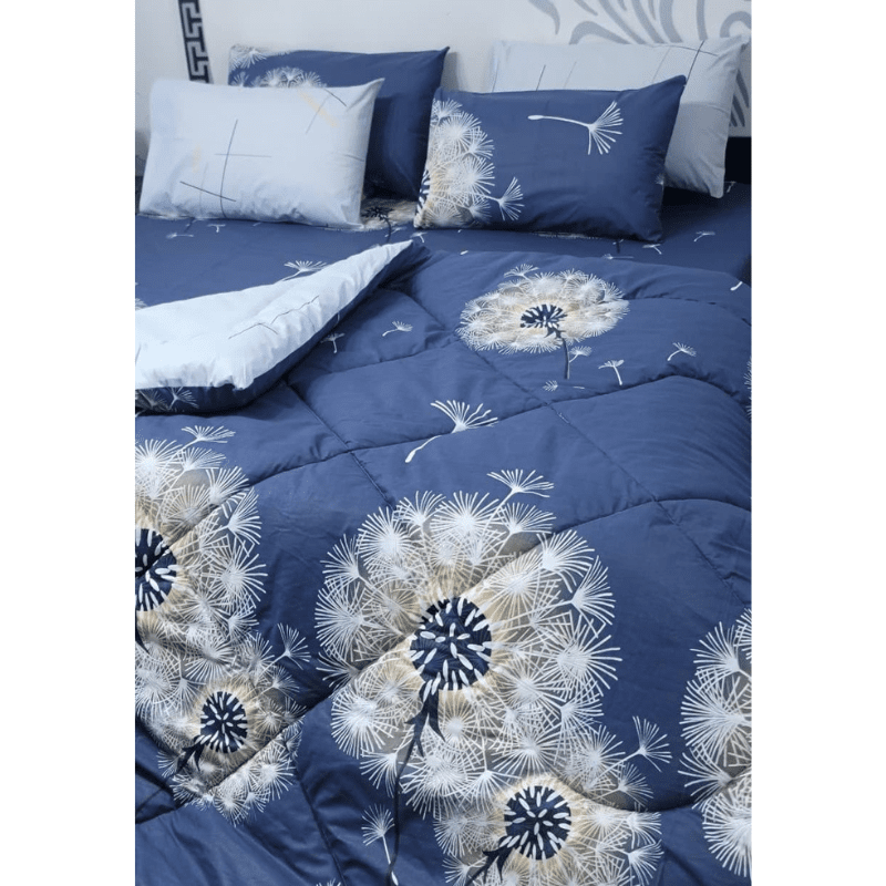 Jasmine Garden 100% Pure Cotton 6PC Comforter Set (Vicky Razai Set) – King Size - Fashion Home Store