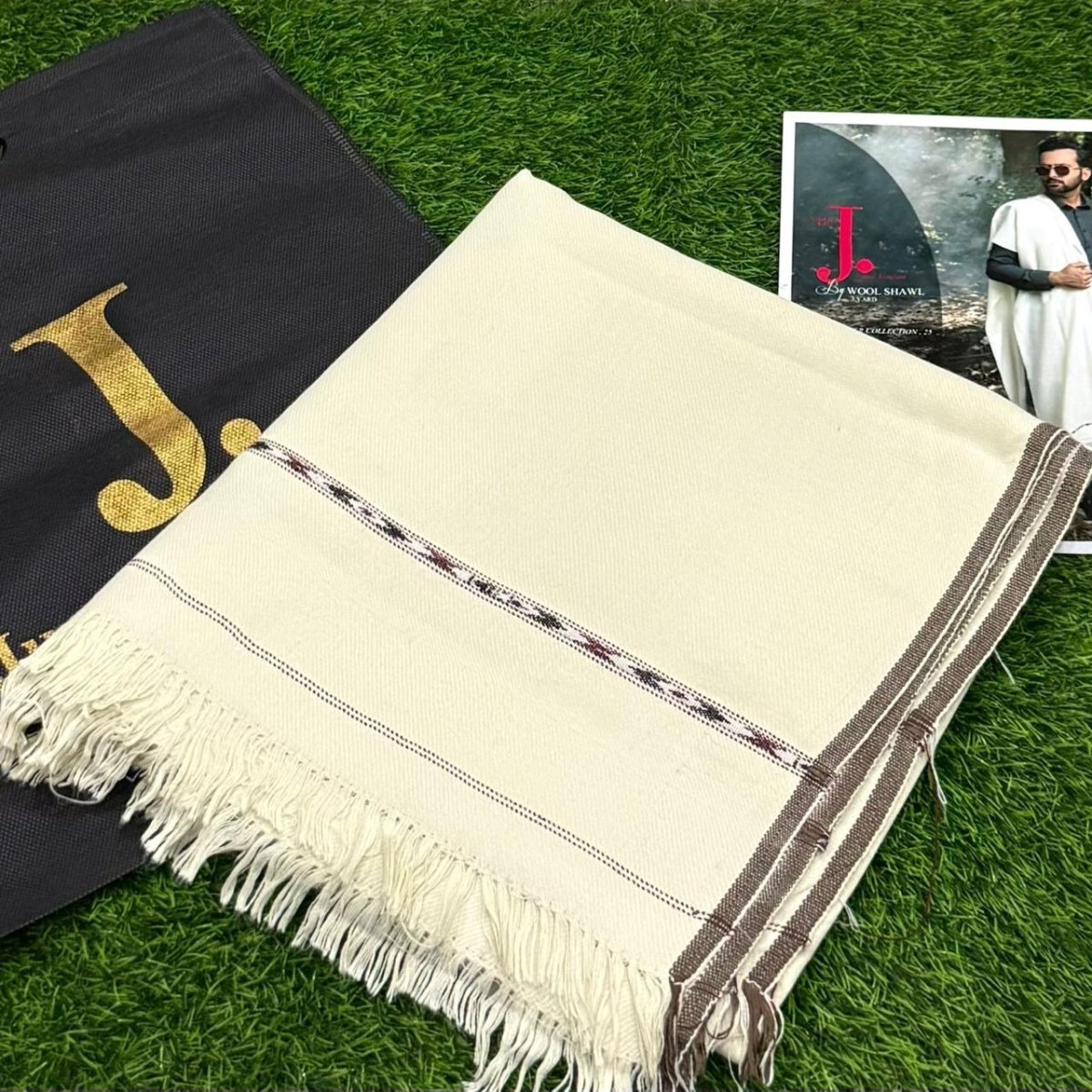 J.Mens Shawl 100% Cotton Wool Stuff - Fashion Home Store