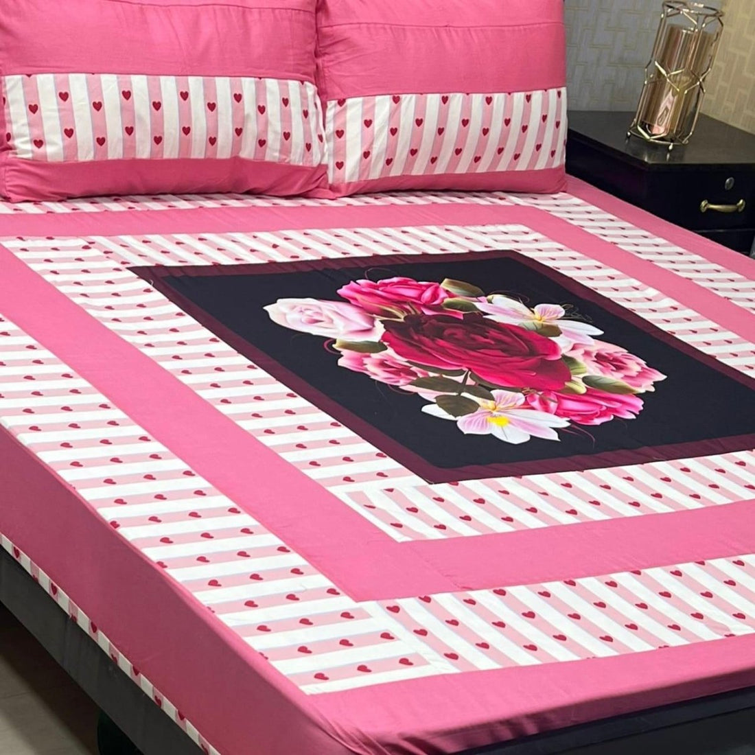 Luxury bedroom style 3D printed bedsheet - Fashion Home Store