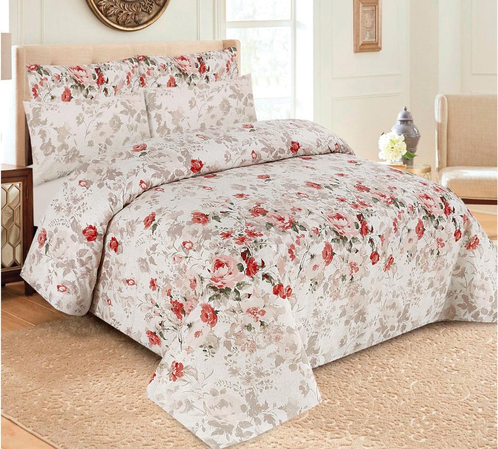 Magnolia Bloom Print Premium Cotton Bed Sheet - Fashion Home Store